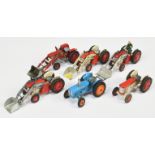 Corgi Toys Unboxed Tractor Group Of 6 To Include - Massey Ferguson 165 with Front Shovel, Fordson...