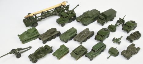 Dinky Toys Group Of Military Unboxed To Include  - Field Gun Set, Light Tank, Medium Tank - Plus ...