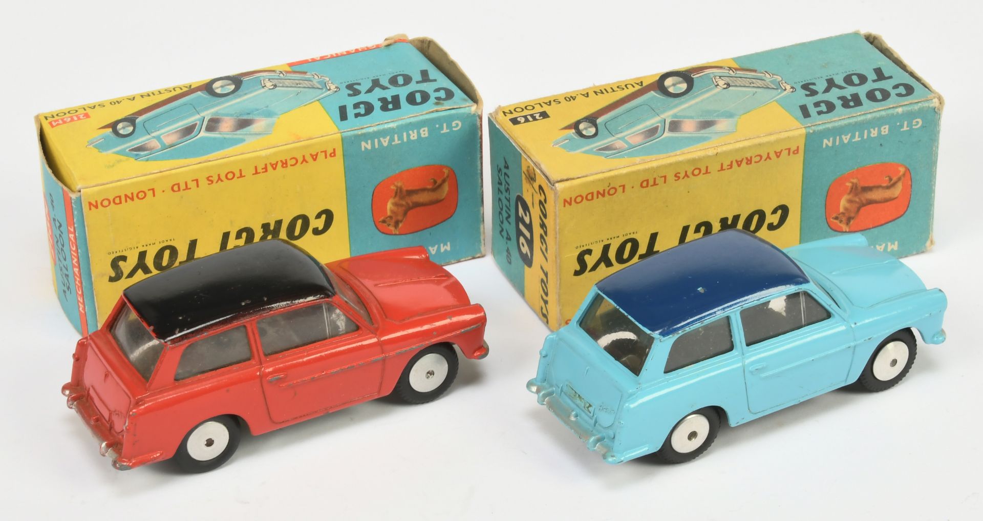 Corgi Toys Austin A40 Saloon A Pair - (1) 216 Light blue with dark blue roof, silver trim and fla... - Image 2 of 2