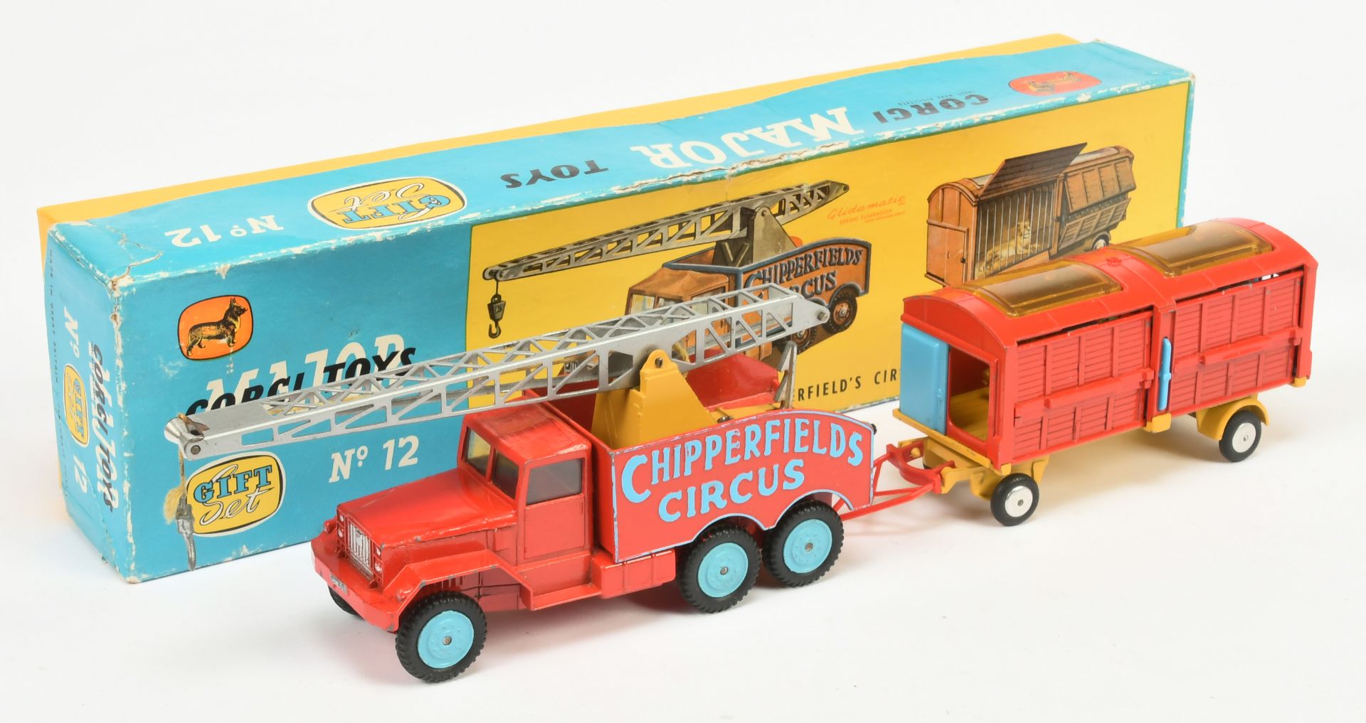 Corgi Toys GS 12 Gift Set "Chipperfield's" - To Include Scammell 6-Wheel Crane truck and Animal C...