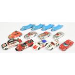 Corgi Toys Unboxed Group of Mainly Racing Cars To Include - Simca 1500 - Chrome plated, Porsche C...