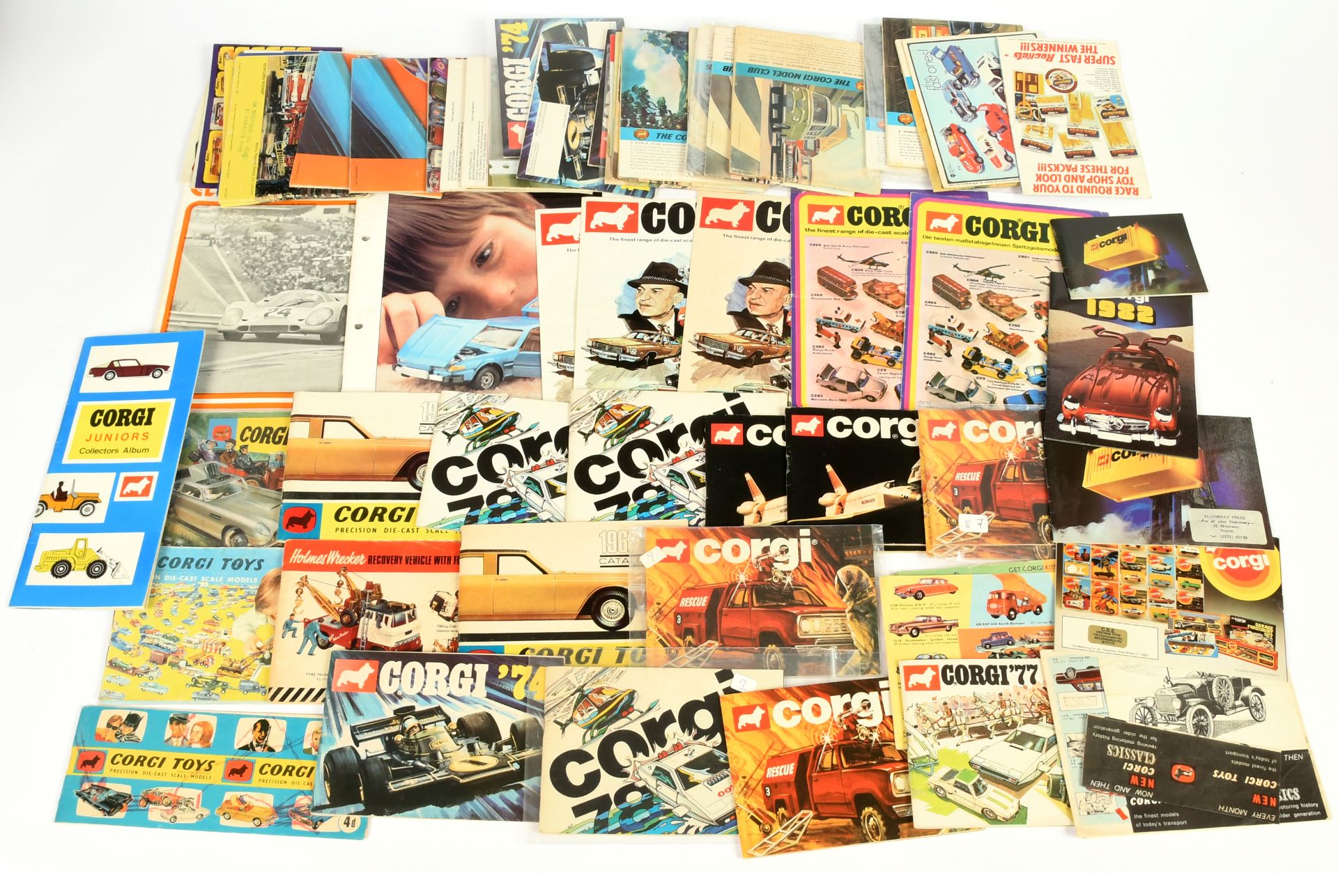 Corgi Toys Large Group Of Catalogues and Leaflets To Include -  Juniors Collectors Album, 1977 UK...