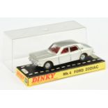 Dinky Toys 164 Ford Zodiac Mark 4 - Silver body, red interior, chrome trim and cast detailed hubs...