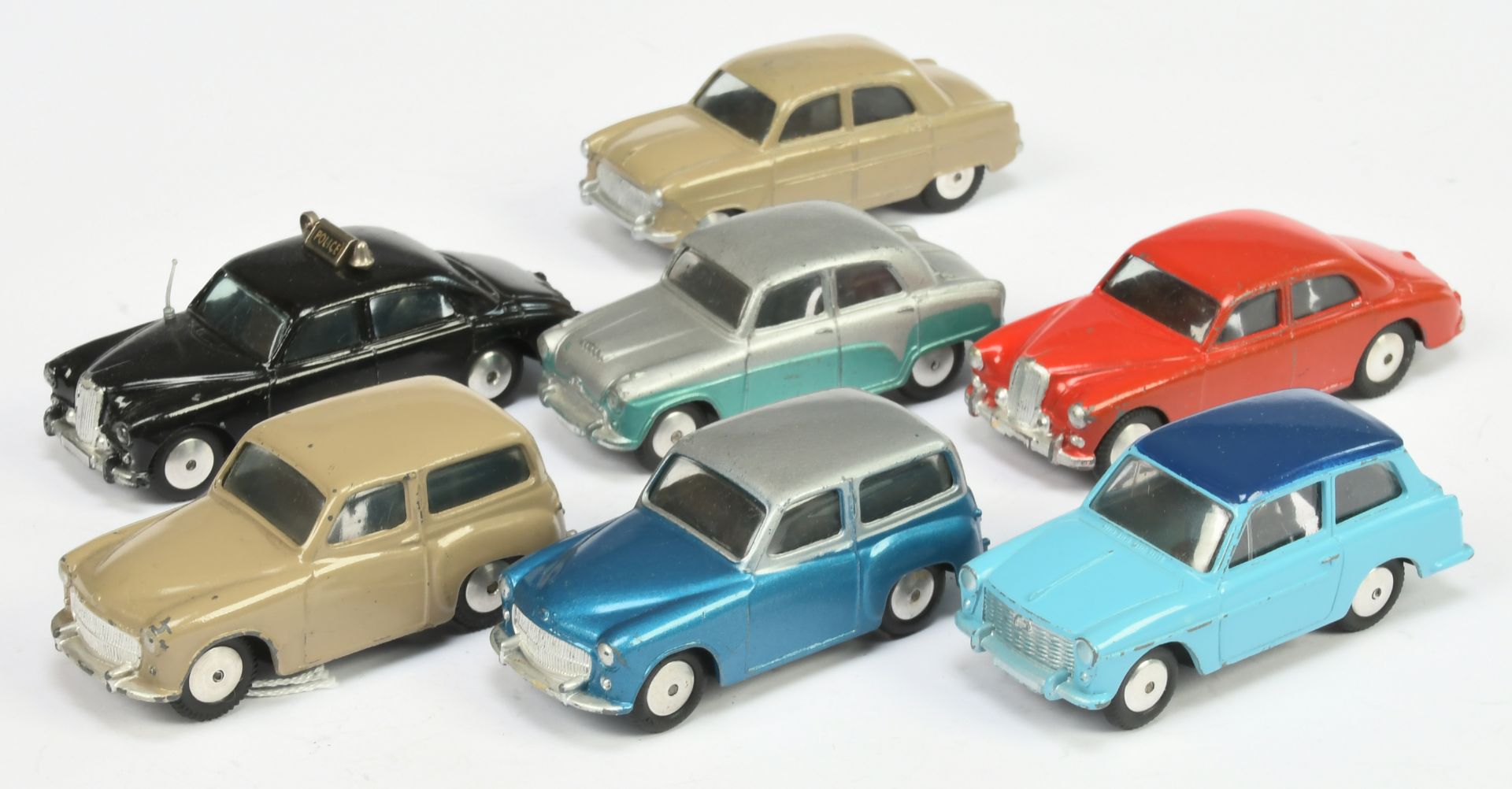 Corgi Toys Unboxed Group  To Include - Riley Pathfinder - Red, Hillman Husky Two-Tone Blue and si...