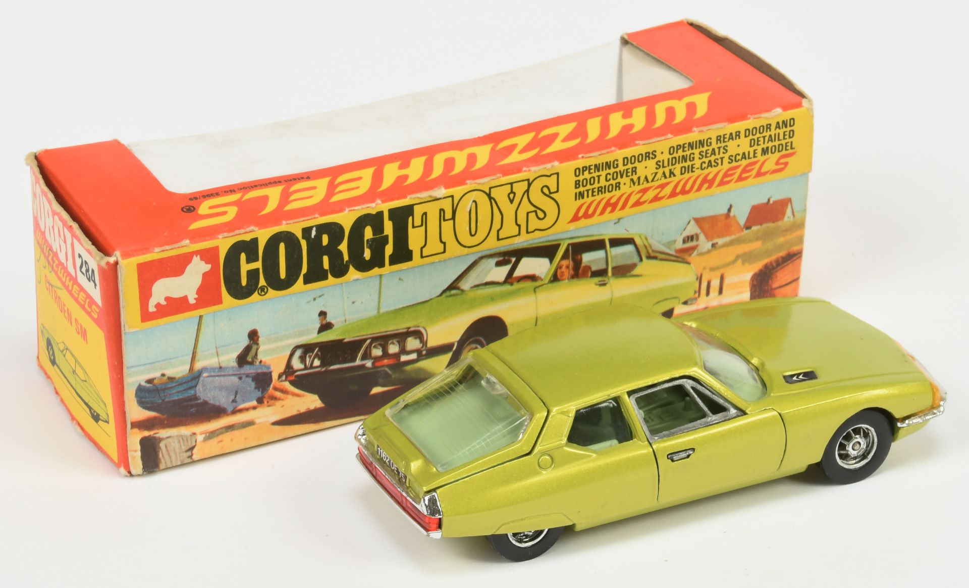 Corgi Toys Whizzwheels 284 Citroen SM - Metallic Lime body, pale green interior, chrome trim, spo... - Bild 2 aus 2
