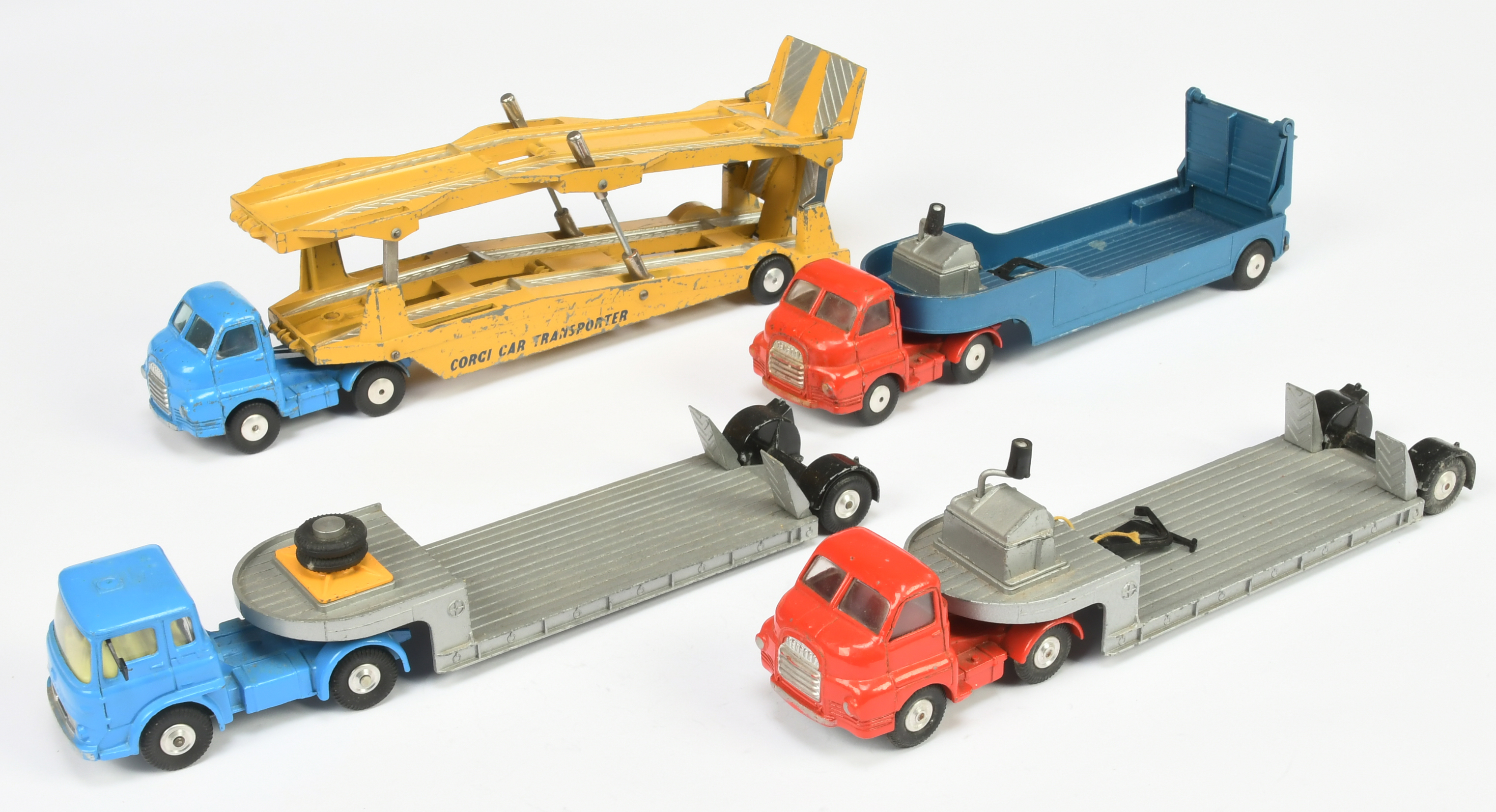 Corgi Toys Unboxed Group Of 4 Bedford Articulated Truck and Trailers - (1) Type S Carrimore Car T...