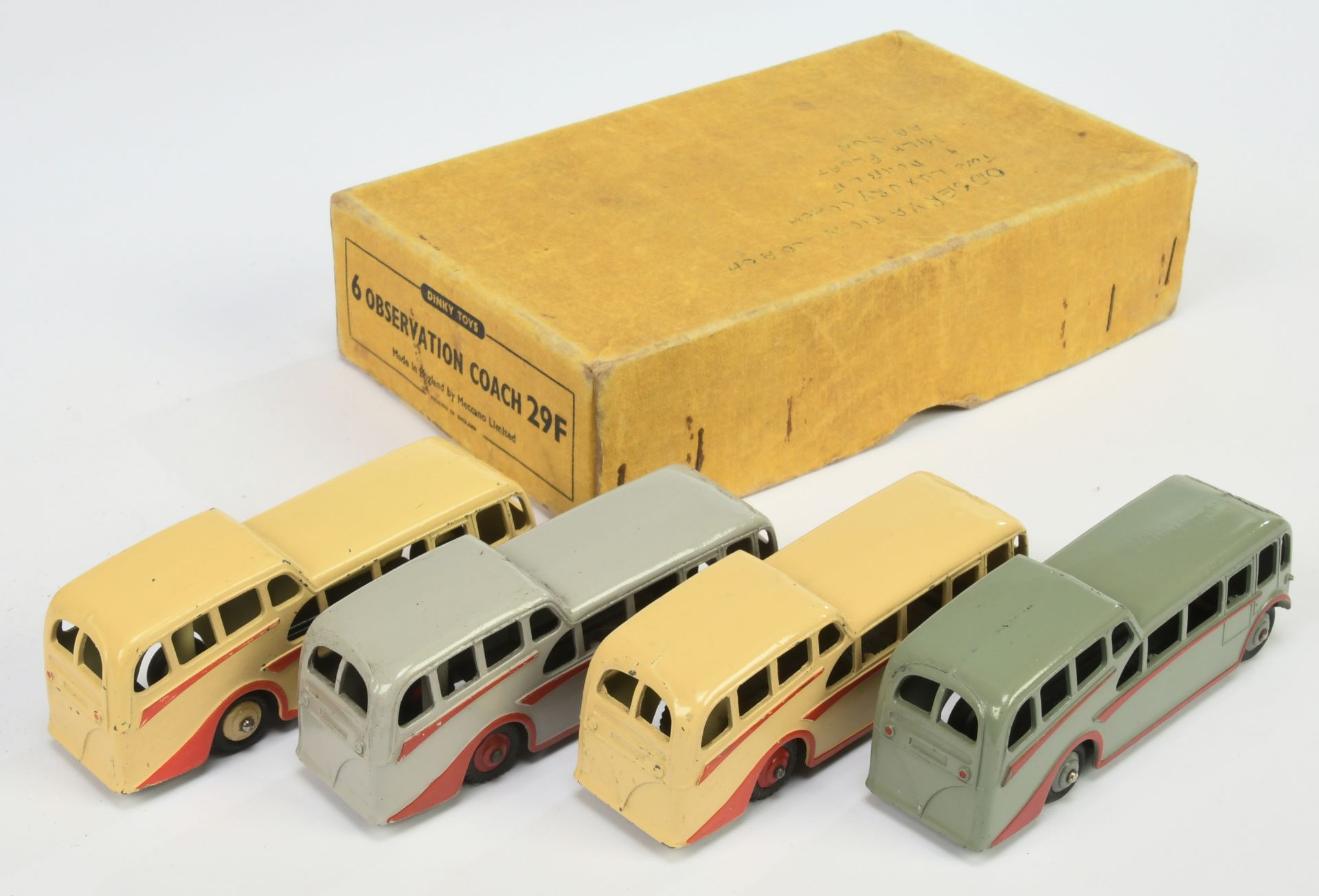 Dinky Toys 29F Trade Pack Observation Coach - Containing 4 Examples - (1) Grey including hubs, (2... - Bild 2 aus 2