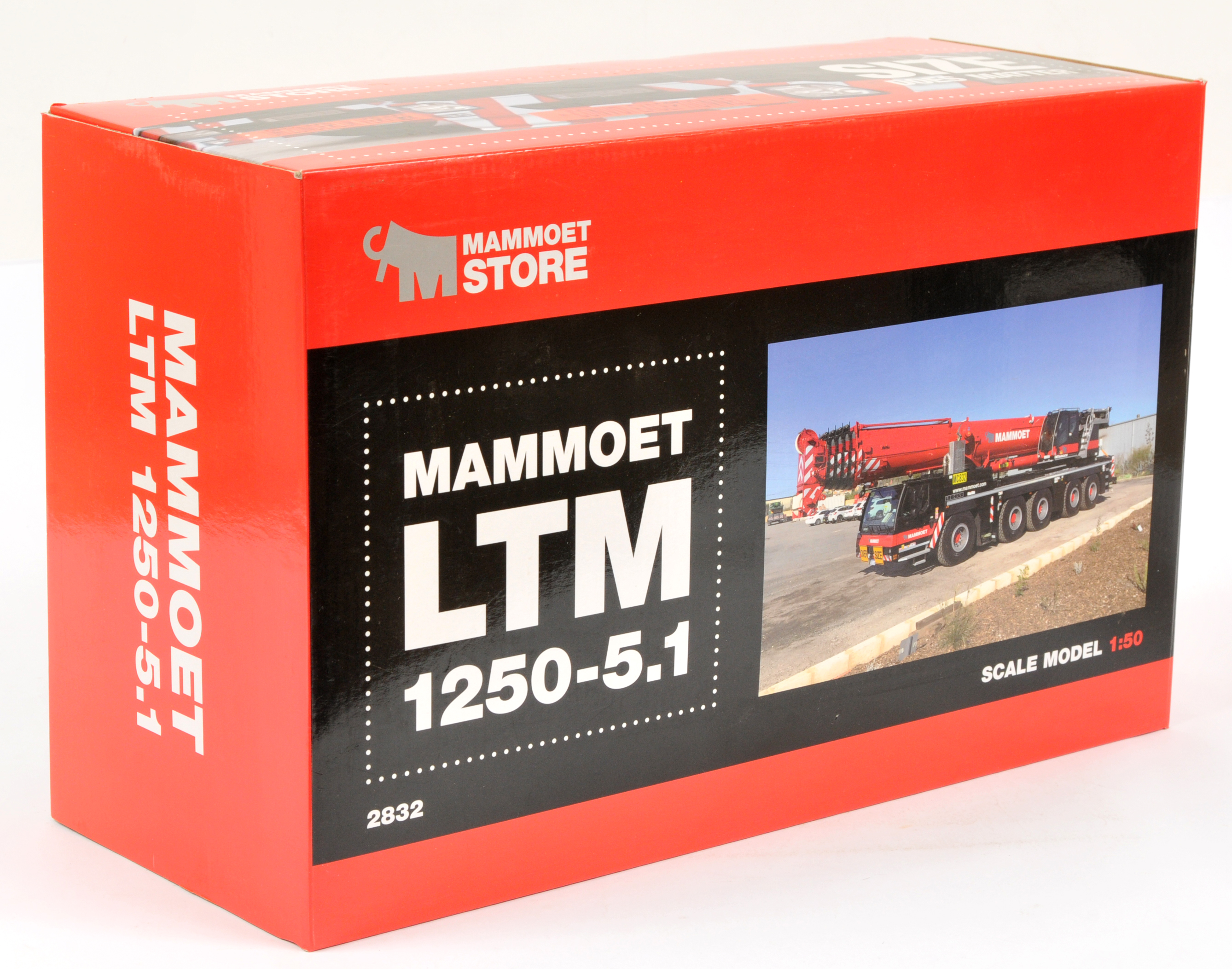 NZG  (1/50th) "Mammoet" LTM 1250-5.1 Mobile Crane - Red and Black -  Near Mint in  Good Plus card...