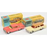 Corgi Toys 219 Plymouth Sports Suburban Wagon - Deep cream, tan roof , silver trim, red interior,...