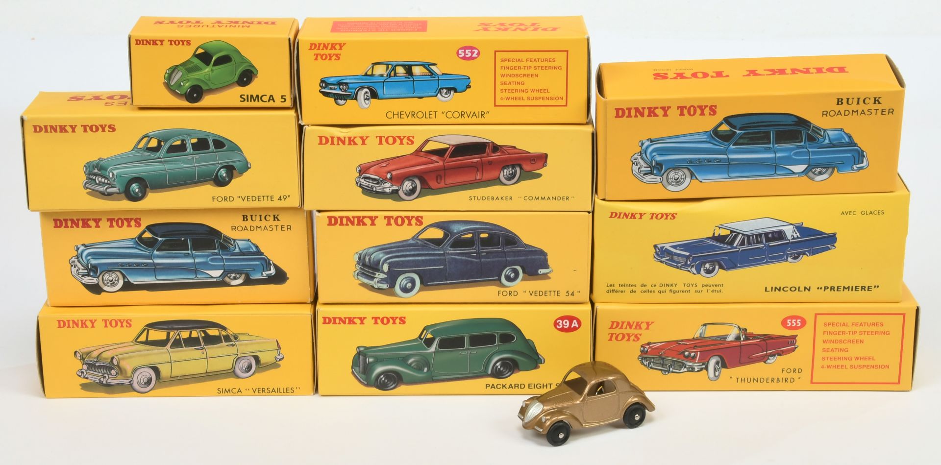 Dinky Toys (Atlas Editions) Group Of 11 To Include - 24X Ford Vedette, 555 Ford Thunderbird, 24V ...