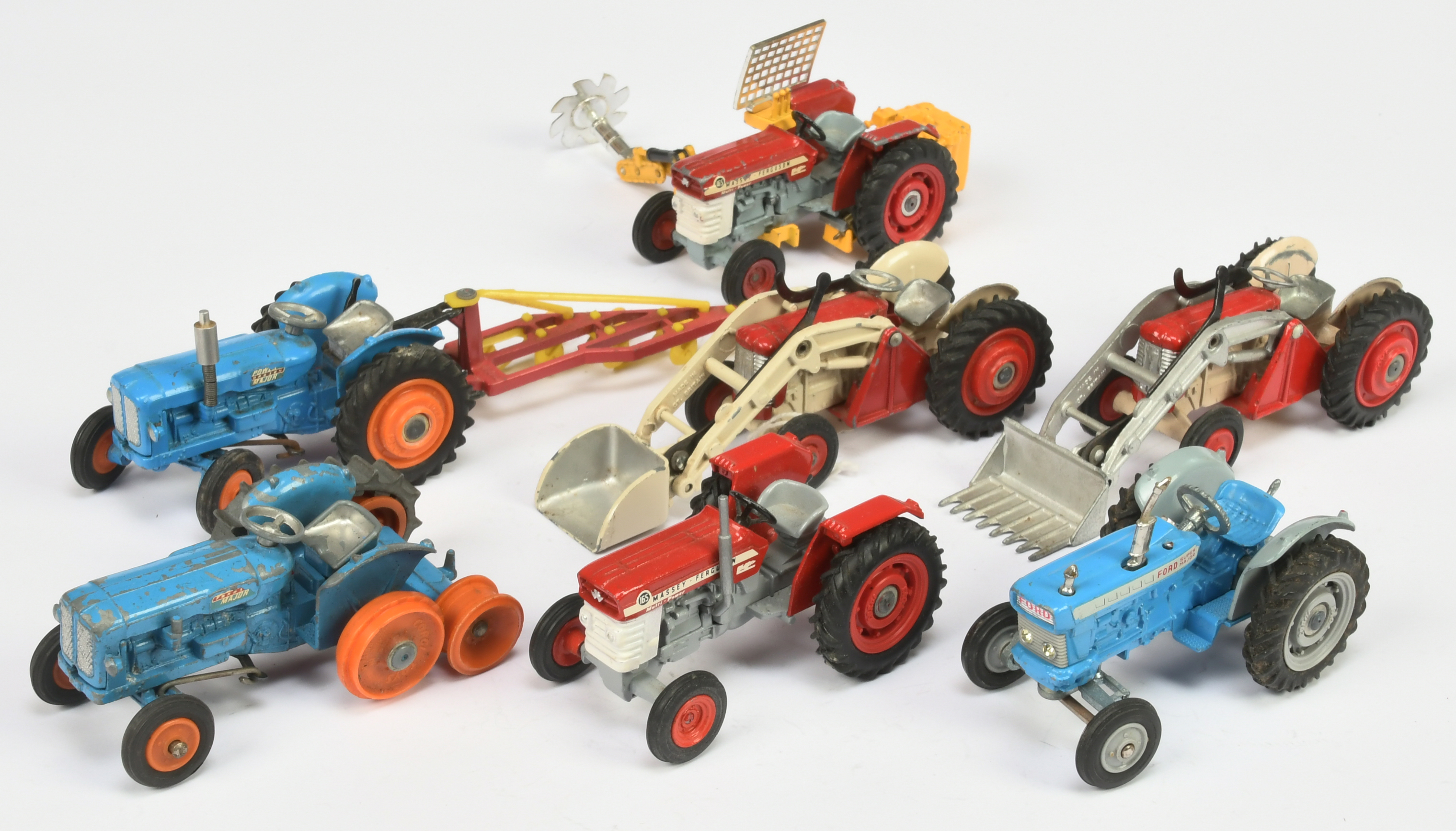 Corgi Toys Unboxed Tractor Group Of 7 To Include - Ford Super Major, Fordson Power Major, Massey ...