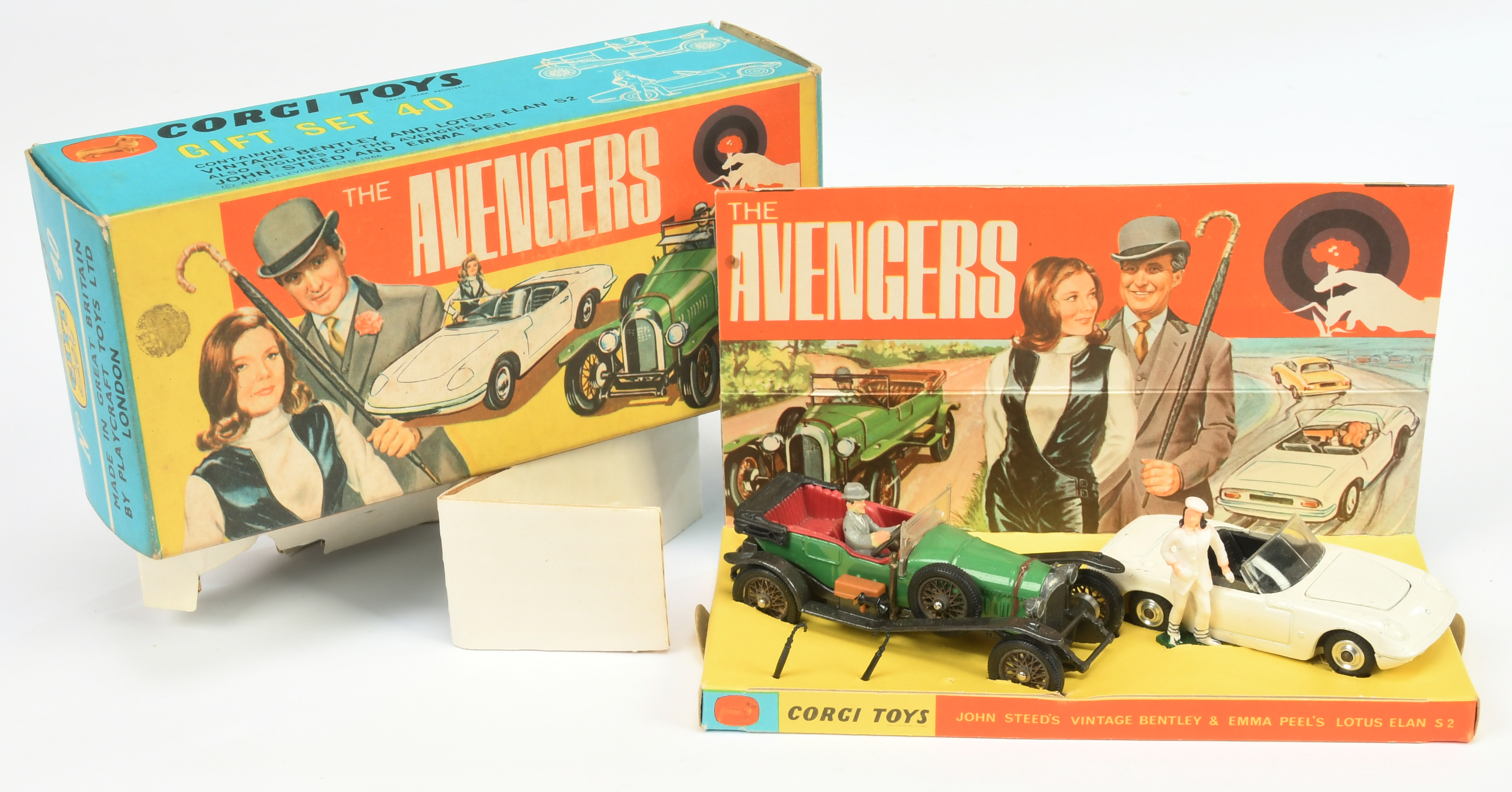 Corgi Toys GS40 "The Avengers" Gift Set to include - (1) "John Steeds" Vintage Bentley -Green bod...