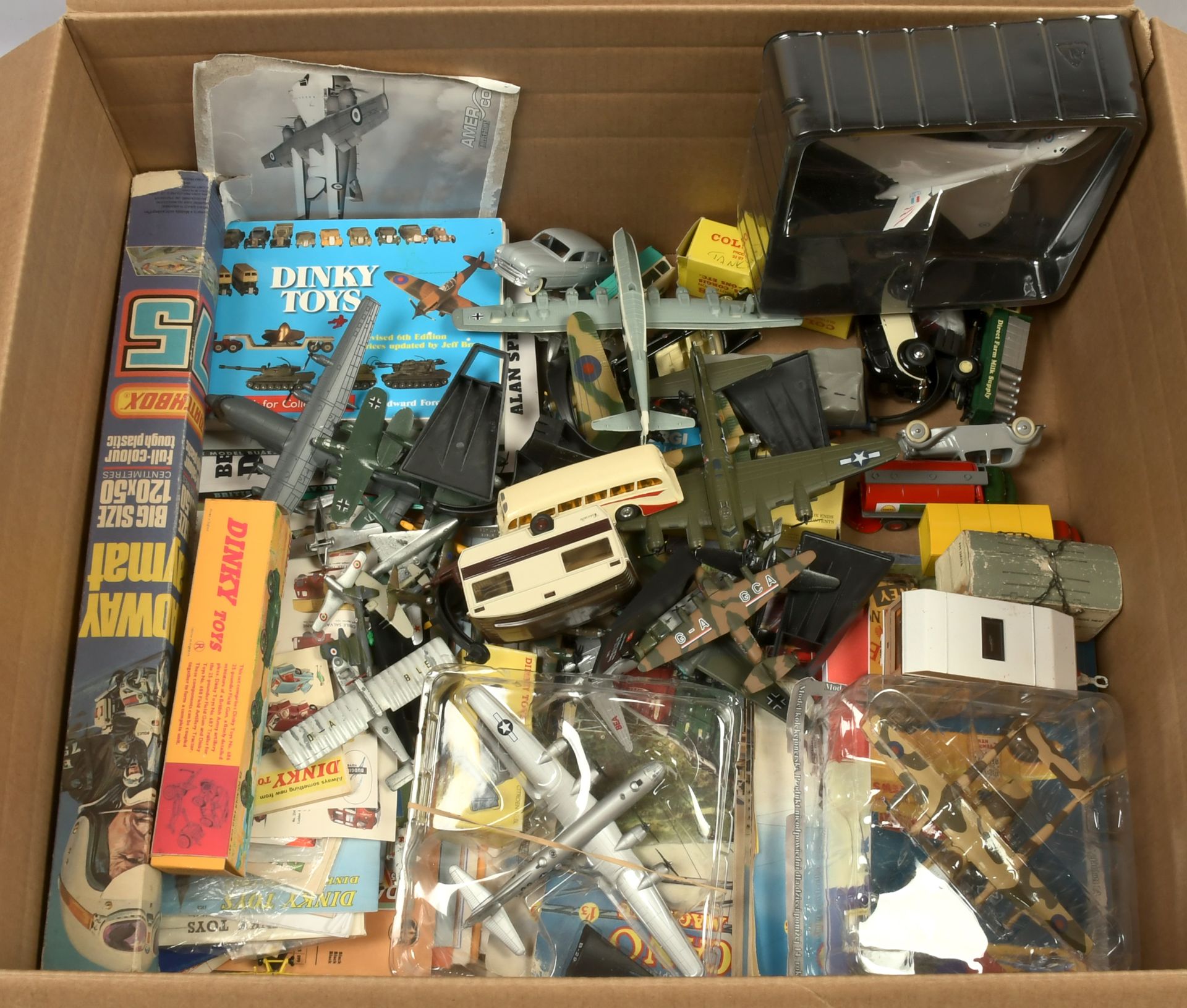 A Large Mixed Group To Include Meccano Magazines, Unboxed Aircraft - Mercury, corgi and others, t...