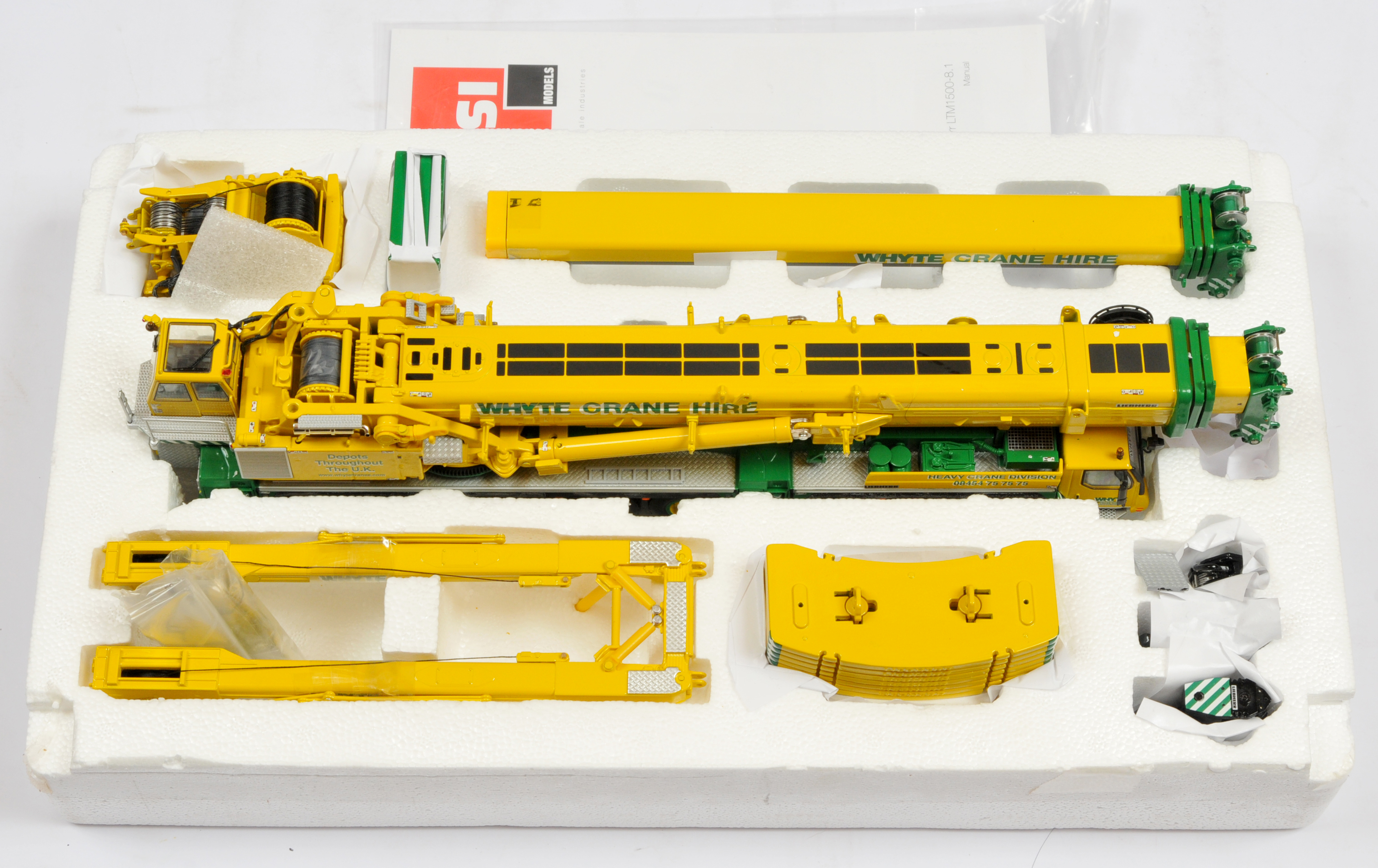 WSI Models  (1/50th) 01-1847 Liebherr LTM 1500.8.1 Mobile Crane "Whyte Crane Hire" Green and yell... - Image 3 of 3