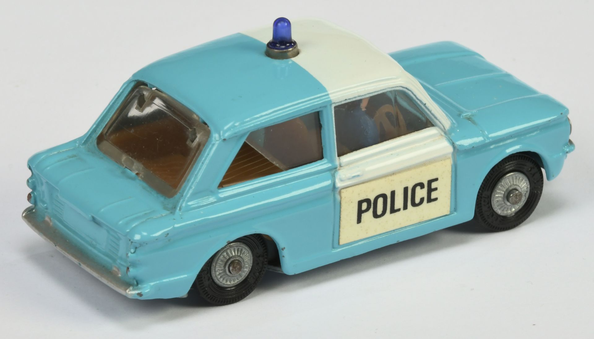 Corgi Toys 506 Sunbeam Imp "Police" Car  - Blue with white roof band and doors, brown interior, c... - Bild 2 aus 2