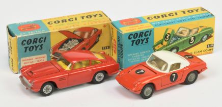 Corgi Toys 218 Aston Martin DB5 - Red body, deep yellow interior, silver trim, criss-cross cast  ...