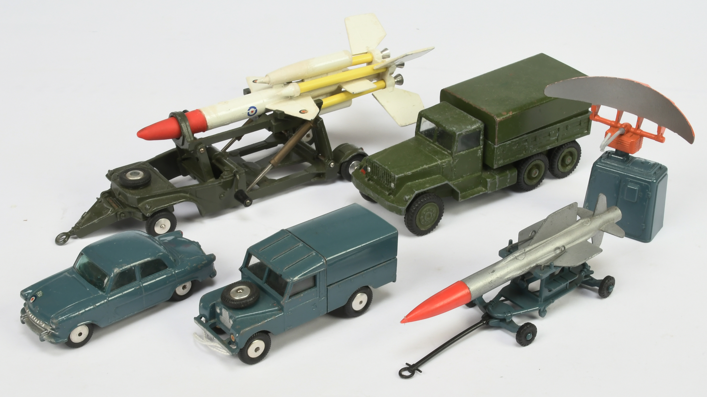 Corgi Toys Unboxed  Group Of Military To Include  -, "RAF" Land Rover With Thunderbird Missile On...
