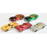 Corgi Toys Unboxed Group Of Chevrolet Corvette Stingrays - Silver body with lemon interior, Metal...