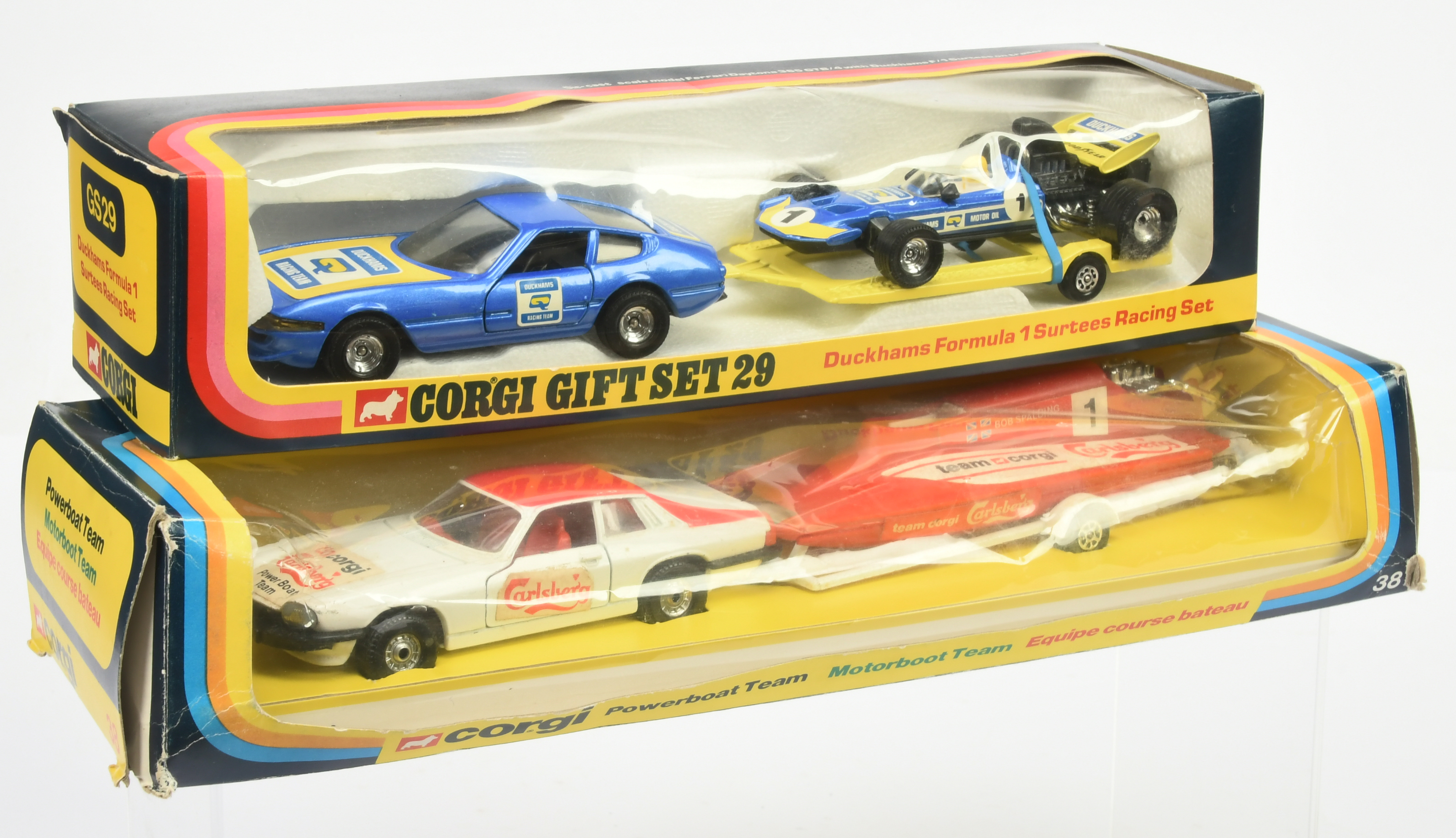 Corgi Toys Gift Sets A Pair - (1) GS29 "Duckhams" Racing To Include - Ferrari Daytona  and Surtee...