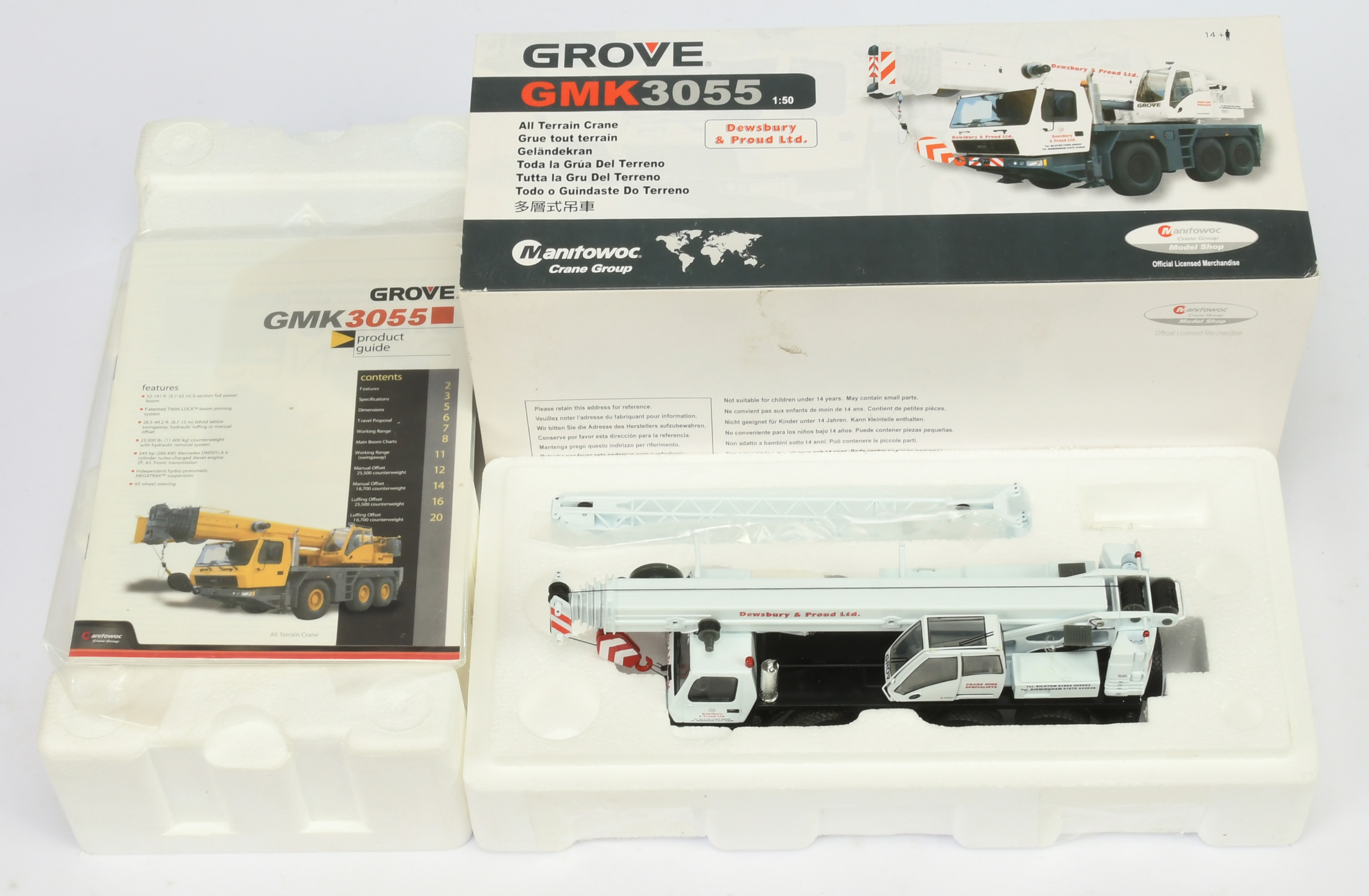 TWH Collectables  (1/50th) 01046  Grove GMK 3055   Mobile Crane - White and black  - Near Mint   ...