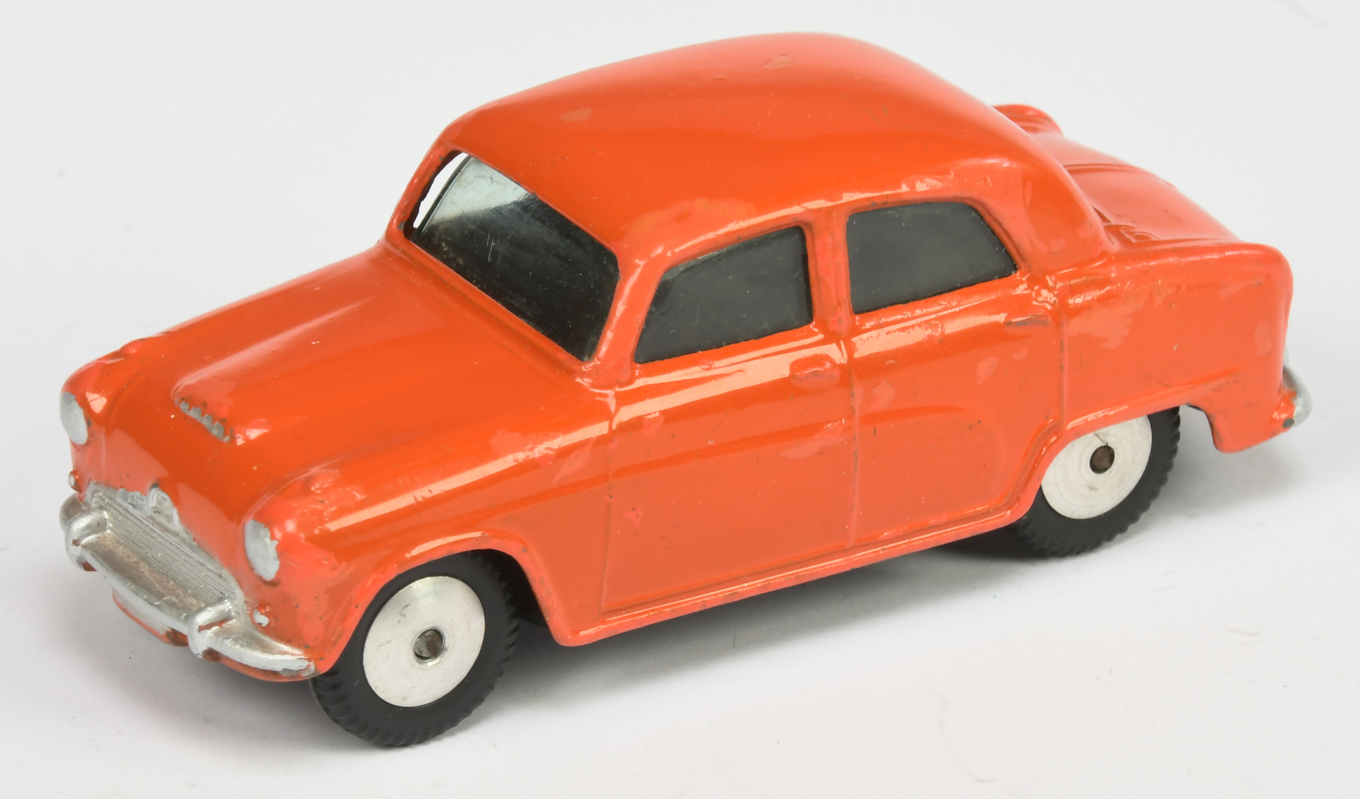 Corgi Toys Unboxed 201M Austin Cambridge  saloon - Orange Body, silver trim, flat spun hubs, with...