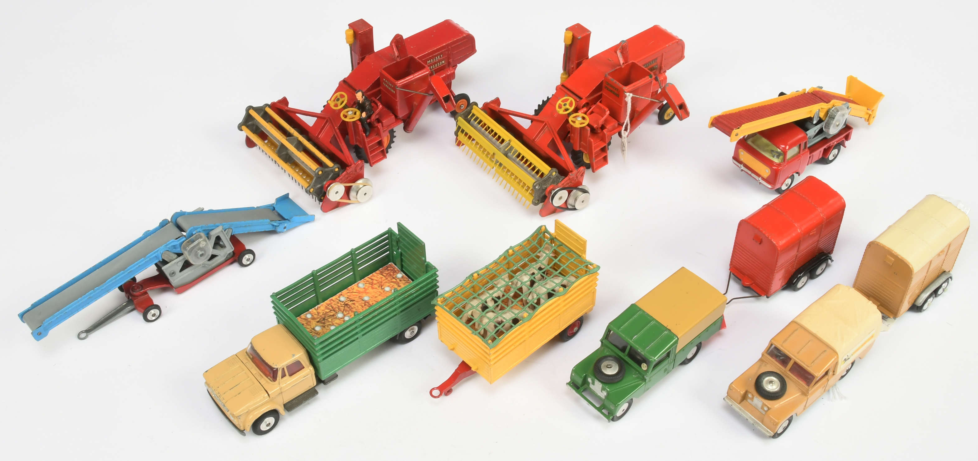 Corgi Toys Unboxed |Group Of Farm related To Include Land Rover and pony Trailer, Massey Ferguson...