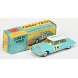 Corgi Toys 323 Citroen DS19 "Rallye Monte Carlo" - Light blue body, white roof with grey plastic ...