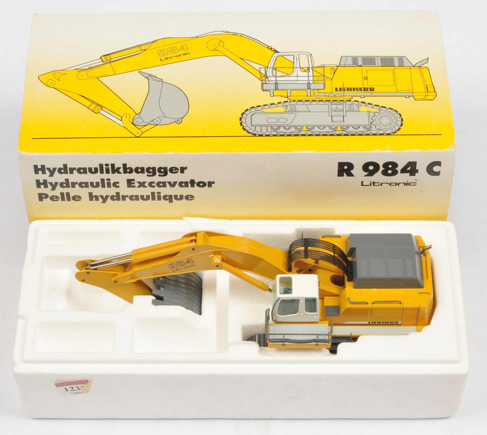 Conrad Models (1/50th) 2913/0 Liebherr R 984 C hydraulic Excavator  - Mustard-yellow, and grey - ...