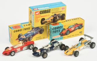 Corgi Toys Formula 1 Racing Cars Group Of 3 (1) 154 Ferrari - Red Body Silver and chrome trim, wi...