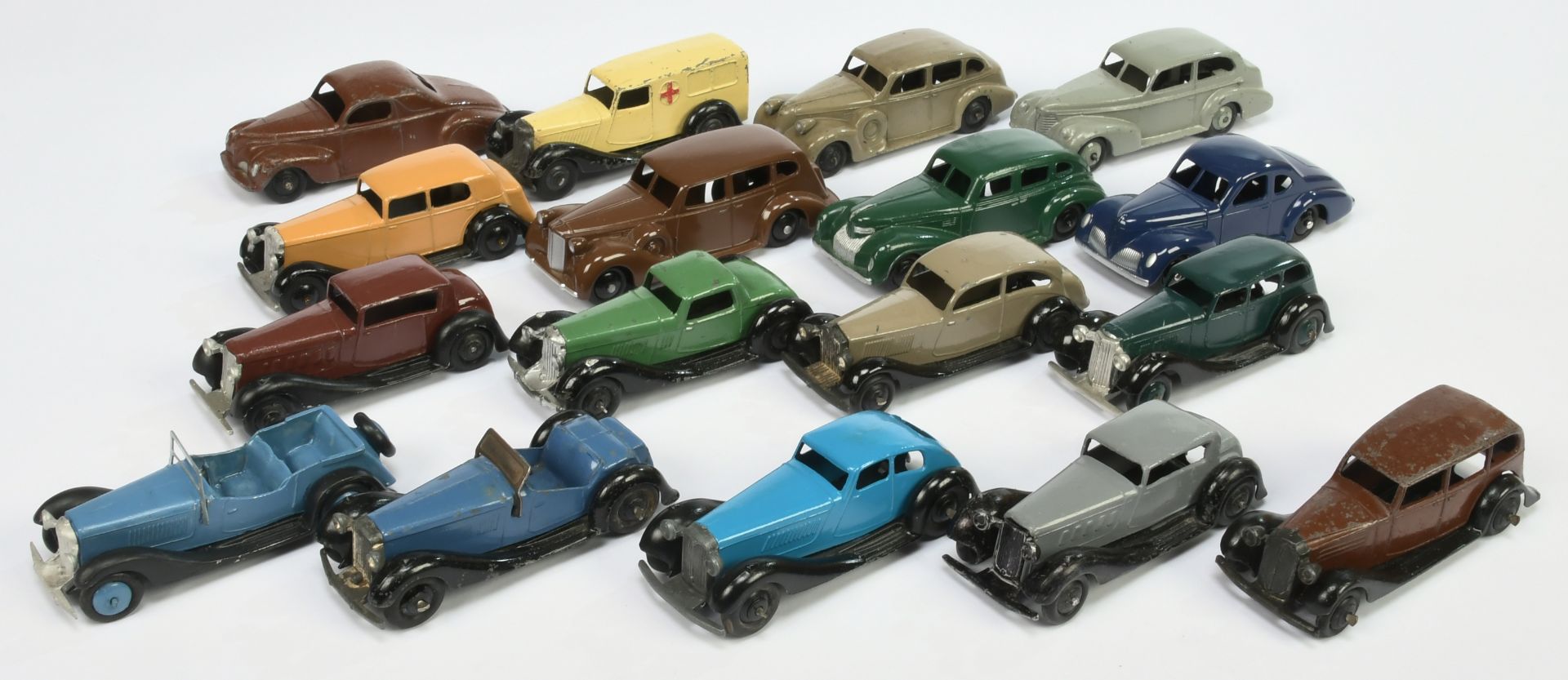 Dinky Toys Unboxed Group To Include - 36 series 4-Seater Sports, 39 series Chrysler, Lincoln Zeph...