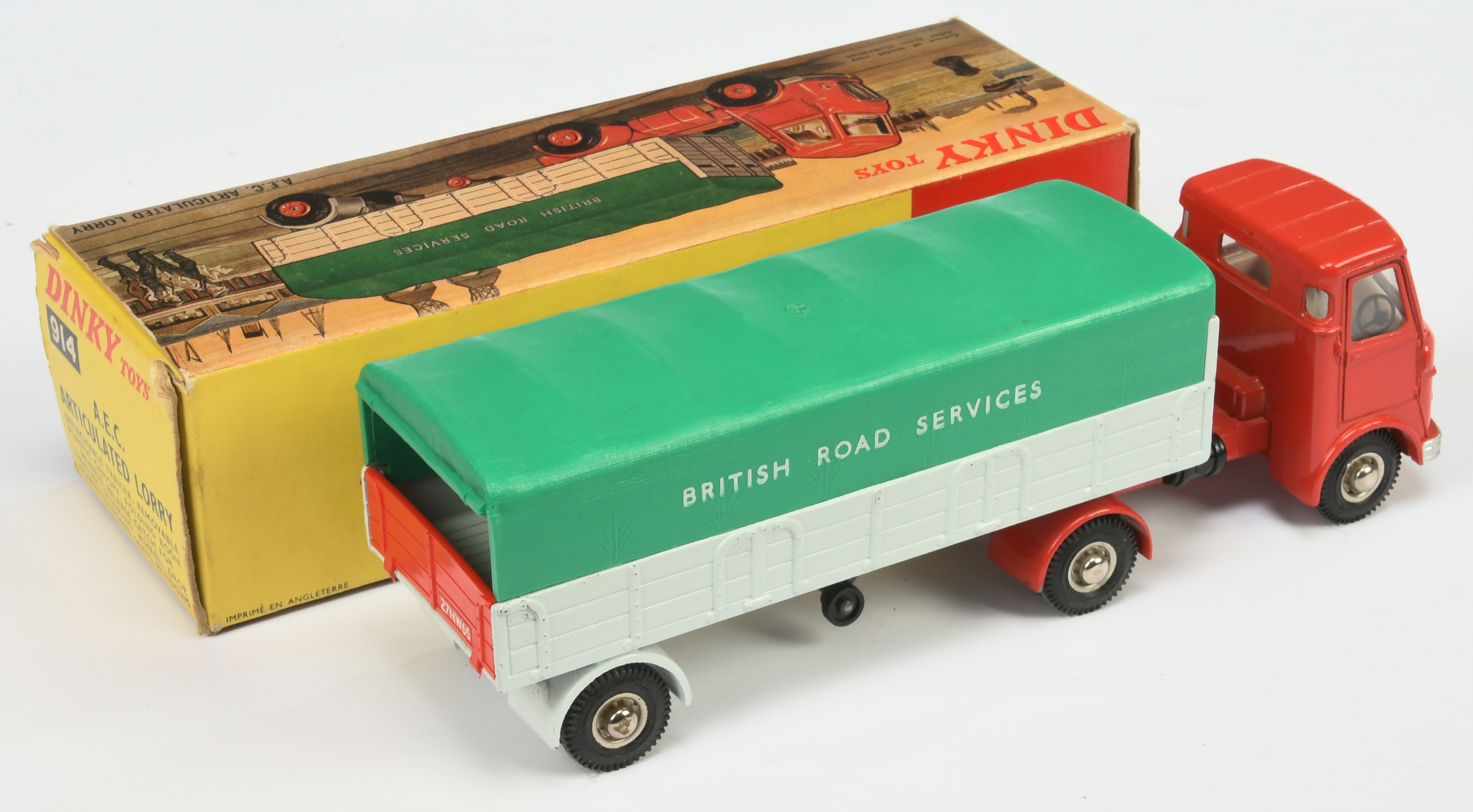 Dinky Toys 914 AEC "British Road Services" Truck and Trailer - Red Cab with pale grey Trailer and... - Image 2 of 2