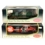 Kyosho  (1/18th) A Pair - (1) Lotus Europa - Green with yellow and chrome trim, (2) Datsun 240Z R...