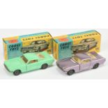 Corgi Toys 320 Ford Mustang Fastback A Pair - (1) Mauve Body, ivory interior, chrome trim and wir...