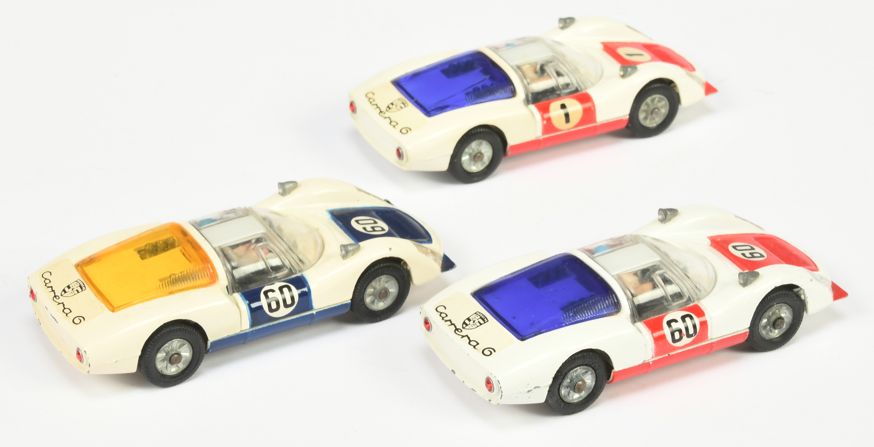 Corgi Toys Unboxed Group Of Porsche Carrera 6 Racing Cars To Include - (1) White body, red doors ... - Image 2 of 2