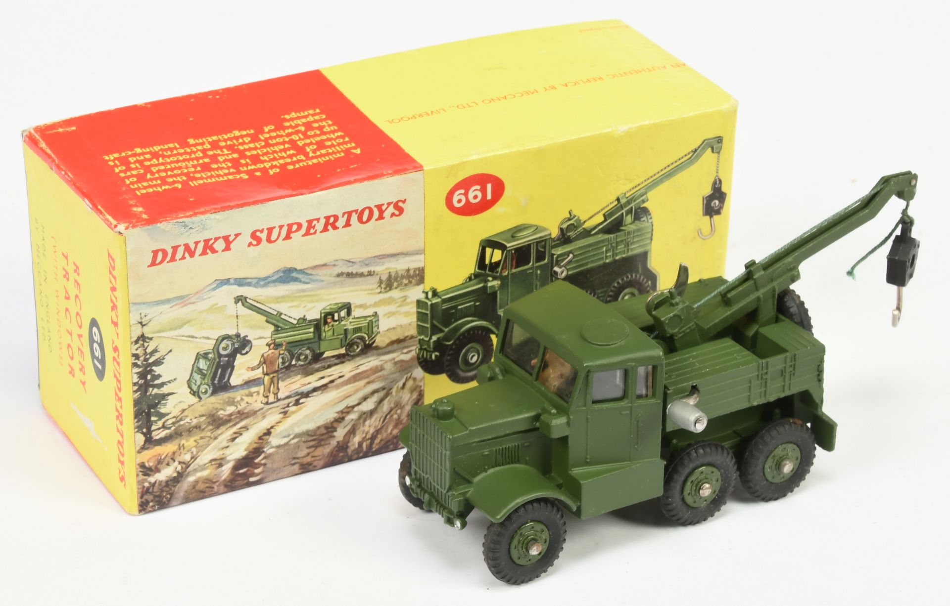 Dinky Toys Military 661 Scammell recovery Tractor - Rare Late Issue - Green including plastic hub...