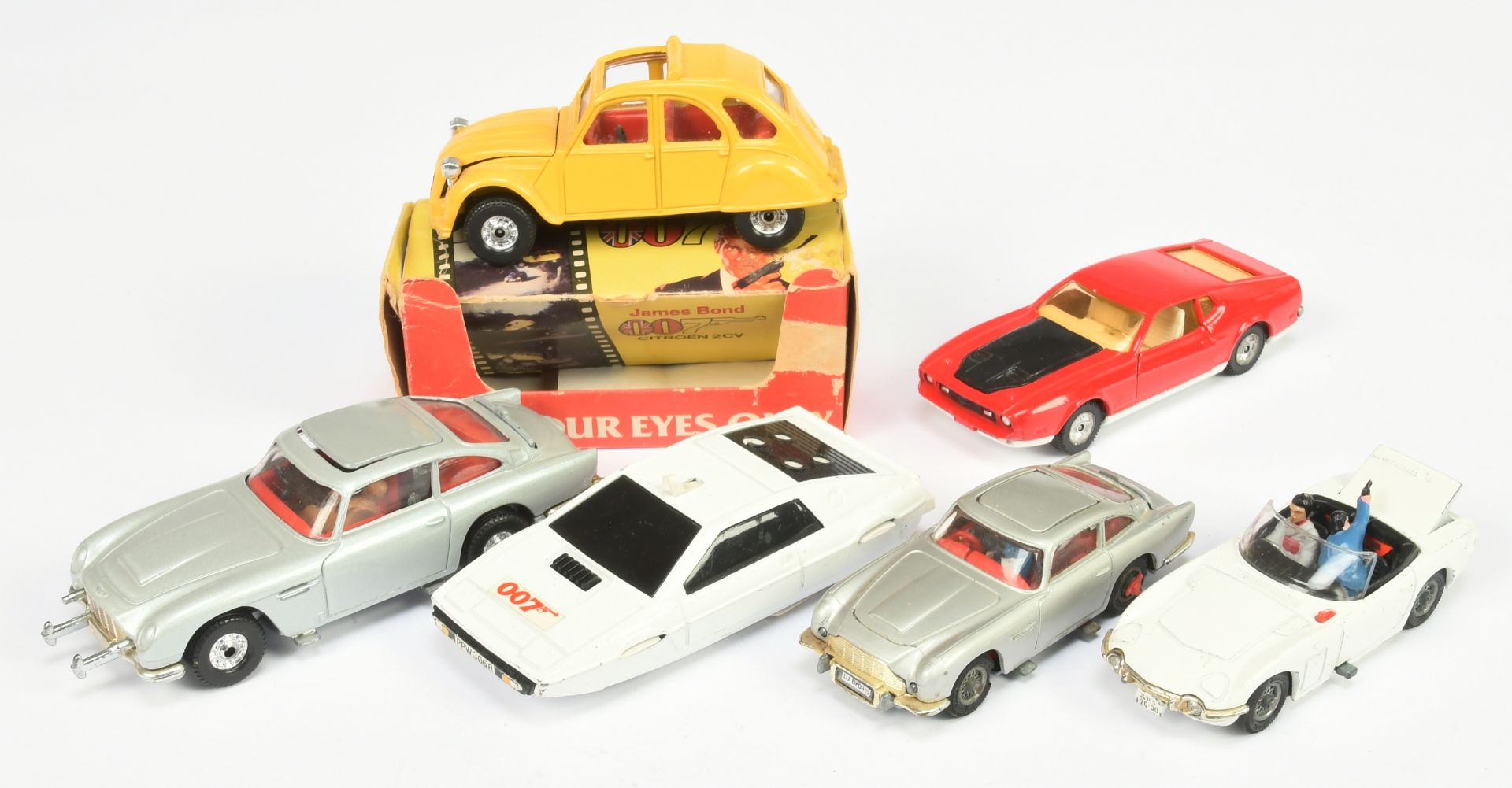 Corgi Toys "James Bond Group 6 To Include 272 Citroen 2CV - Yellow - Excellent in a Fair carded f...