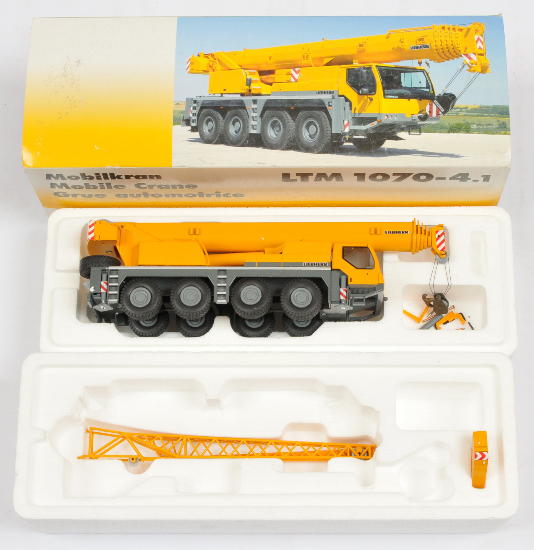 Conrad Models  (1/50th) 2100/0 Liebherr LTM 1070-4.1 Mobile Crane  - Deep Yellow and grey - Excel...