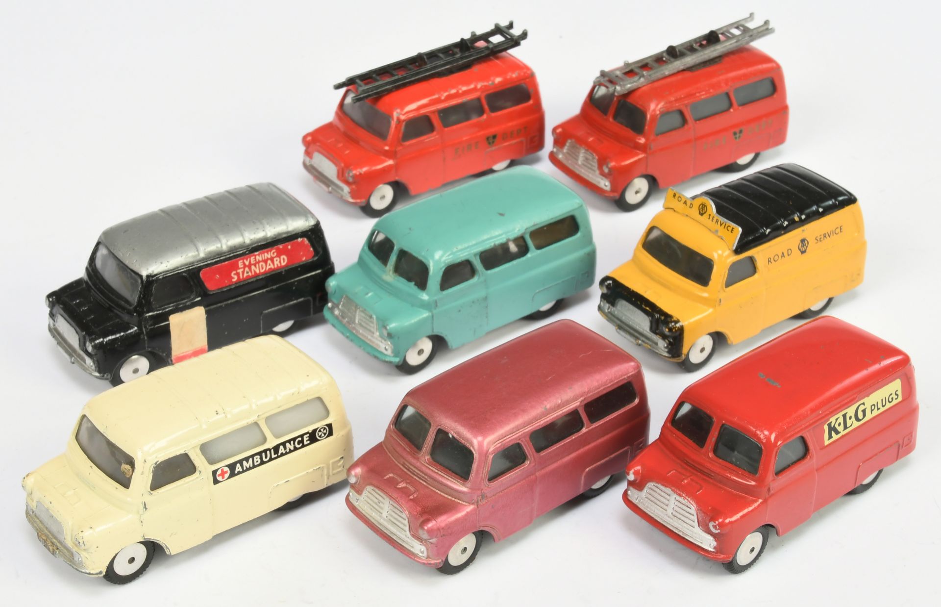 Corgi Toys Unboxed  Bedford Van/Dormobile Group Of 8 To Include - "AA Road Service" - Black and y...