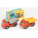 Corgi Toys A Pair - (1) 494 Bedford TK Tipper A Pair - (1) red cab and chassis, yellow tipper, le...