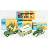 Corgi Toys Group Of 4 - (1) 420 Ford Thames Airborne Caravan, (2) 472 Land Rover "Vote For Corgi"...