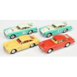 Corgi Toys Unboxed Group Of 4 Aston Martin DB4 Cars -  To Include - (1) Red body, lemon interior,...