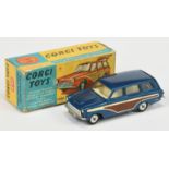 Corgi Toys 491 Ford Consul Cortina Super Estate Car - Blue body with wood effect side and rear pa...