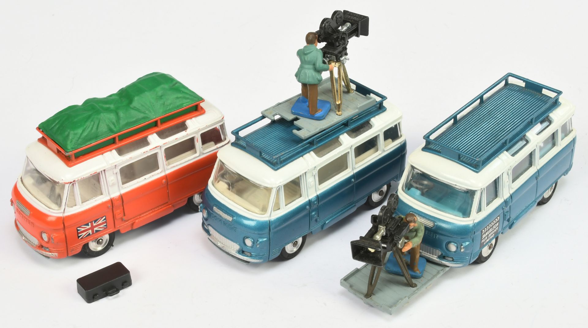 Corgi Toys Unboxed  Commer Group To Include "Holiday Camp Special" - Orange and white, "Samuelson...