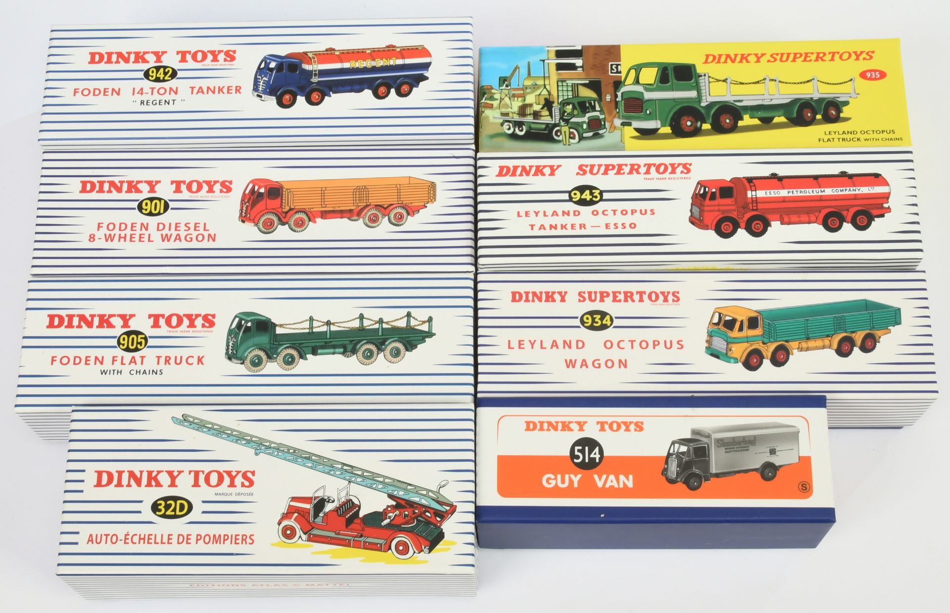Dinky Toys (Atlas Editions) Group Of 8 To Include - 905 Foden (Type 2) Chain wagon, 935 Leyland O...