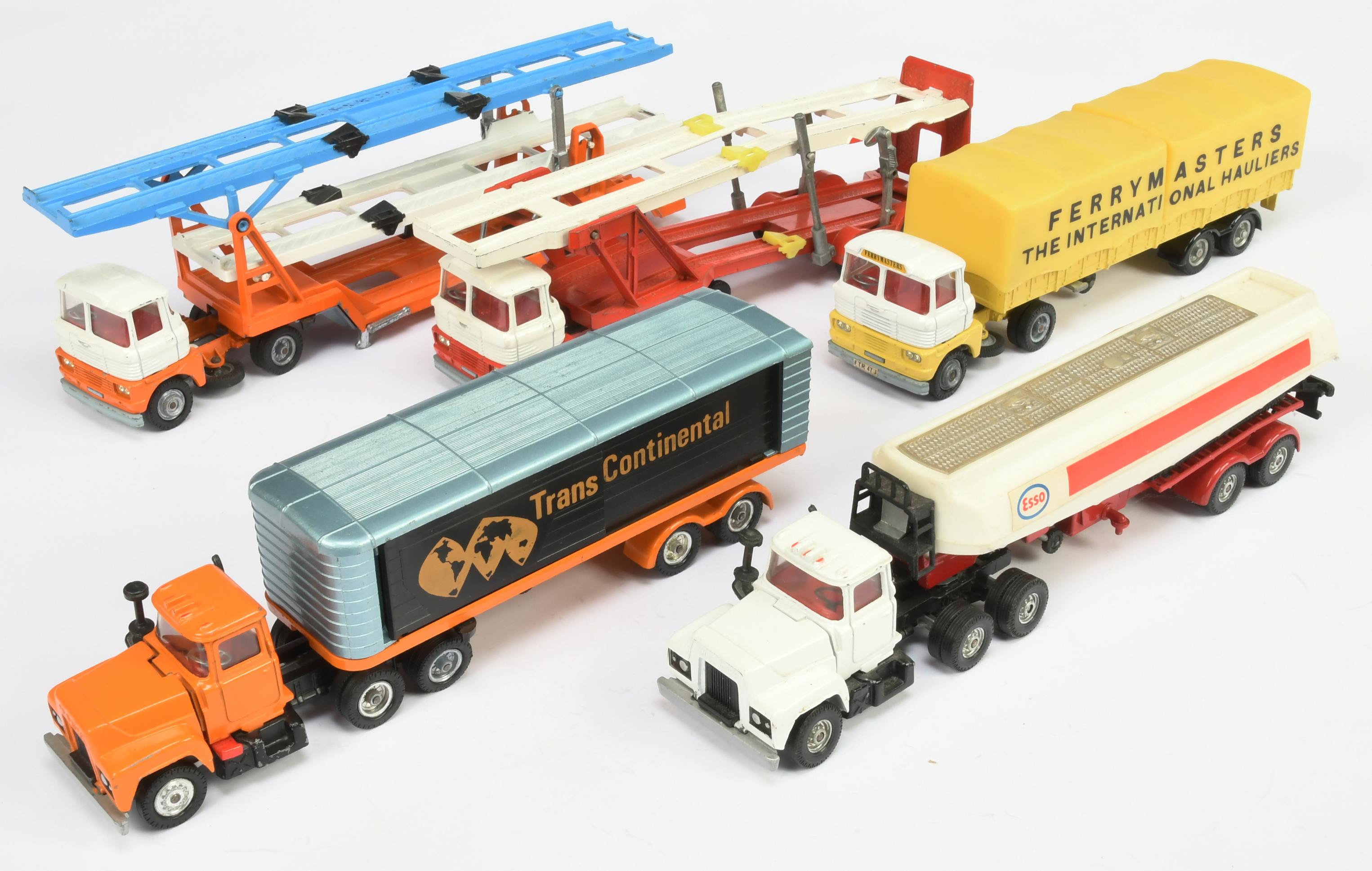 Corgi Toys Unboxed Group To Include  Scammell Handyman Car Transporter Tri- Decker - Orange, whit...