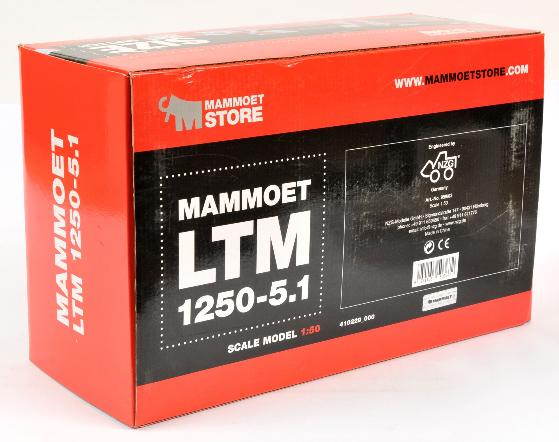 NZG  (1/50th) "Mammoet" LTM 1250-5.1 Mobile Crane - Red and Black -  Near Mint in  Good Plus card... - Bild 2 aus 3