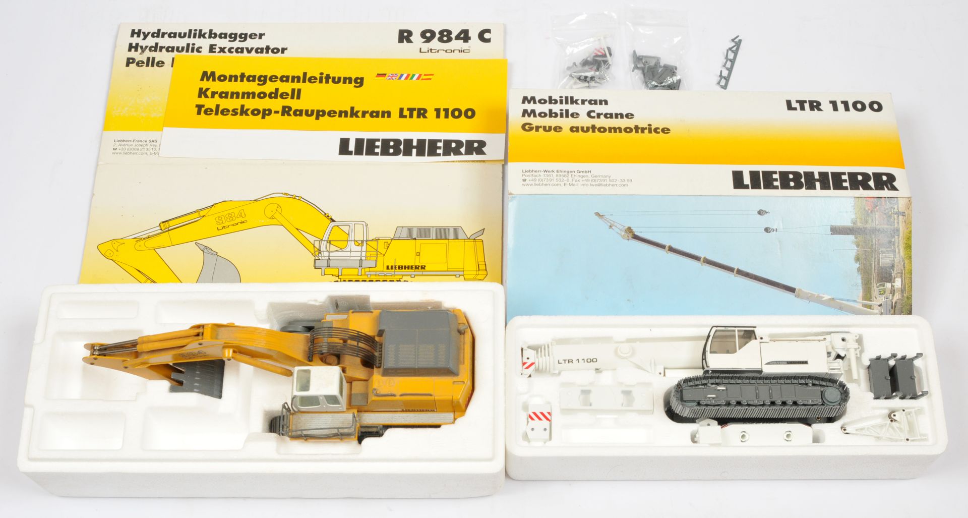 Conrad Models (1/50th) 2913/0 Liebherr R 984  C hydraulic Excavator  - Mustard-yellow, white and ...