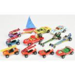 Corgi Toys Unboxed Whizzwheels Group To Include - GP Buggy with Boat On Trailer, Ford Capri Drags...