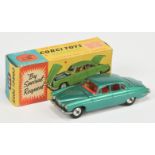 Corgi Toys 238 Jaguar Mark X - Metallic green, red interior, silver trim, spun hubs, large and sm...