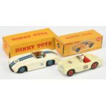 Dinky Toys A Pair Of racing Cars - (1) 108 Austin Healey - Cream, red seats and hubs, silver trim...